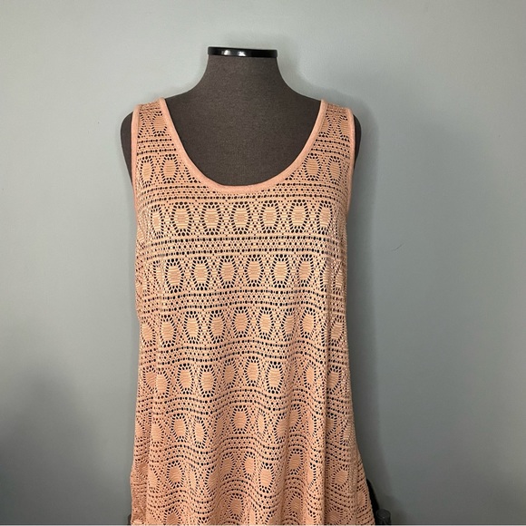 NWT La Vie en Rose Crochet Maxi Dress Beach Cover Up XL Brown - Picture 6 of 10